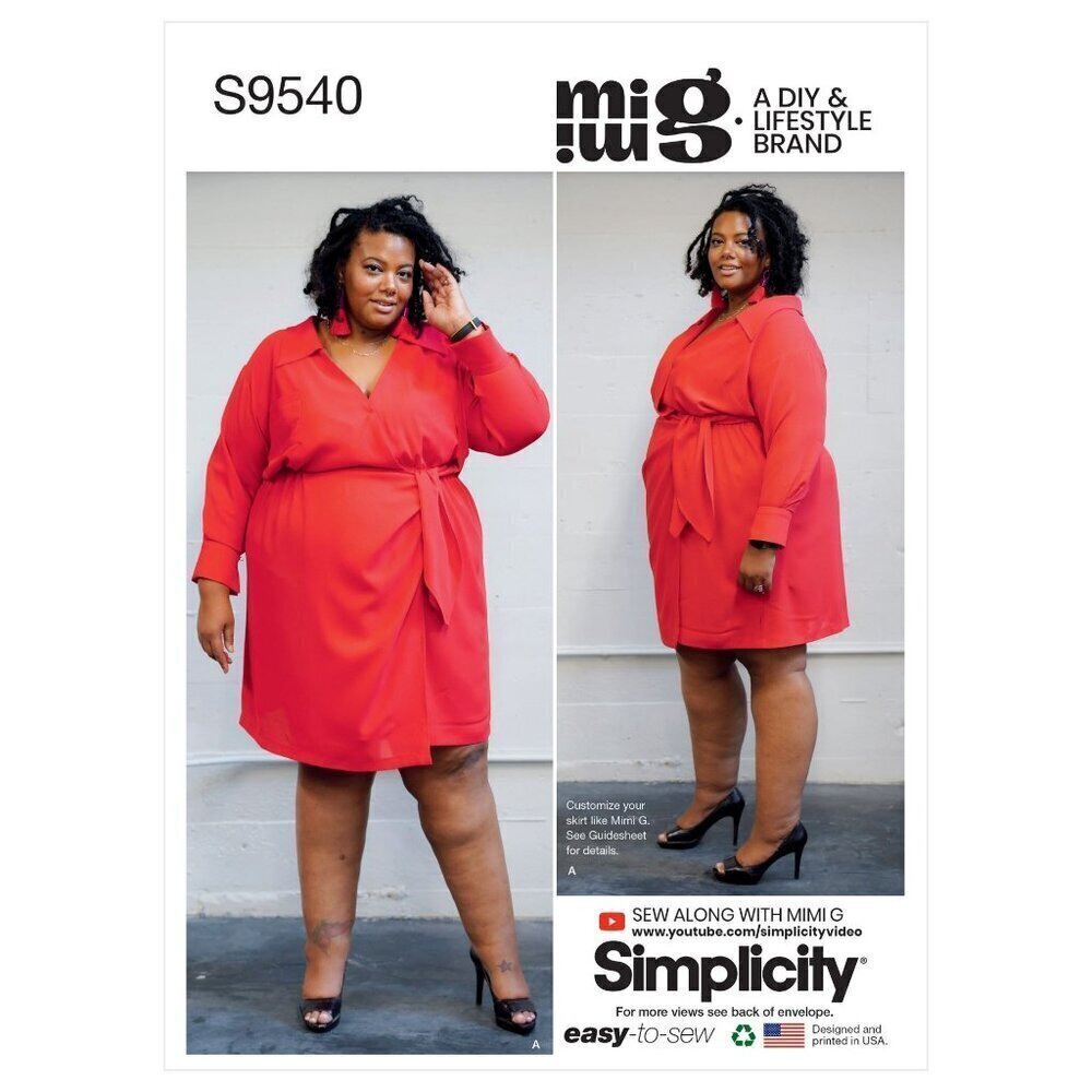 Simplicity Sewing Pattern S9540 R11372 MIMI G Dress Plus Size 26W-34W UNCUT